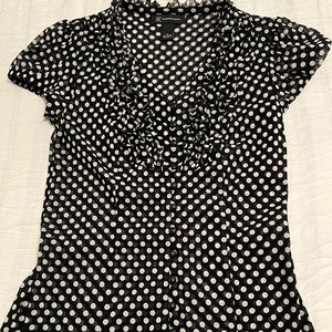 INC International Concepts Women’s Black and White Polka Dot blouse. Size M